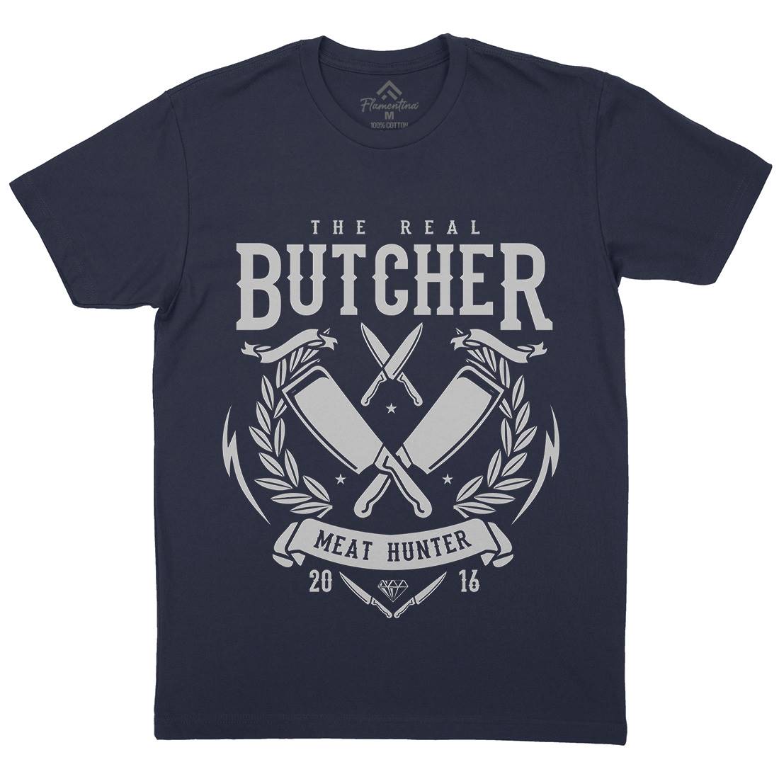 Real Butcher Mens Organic Crew Neck T-Shirt Work A176