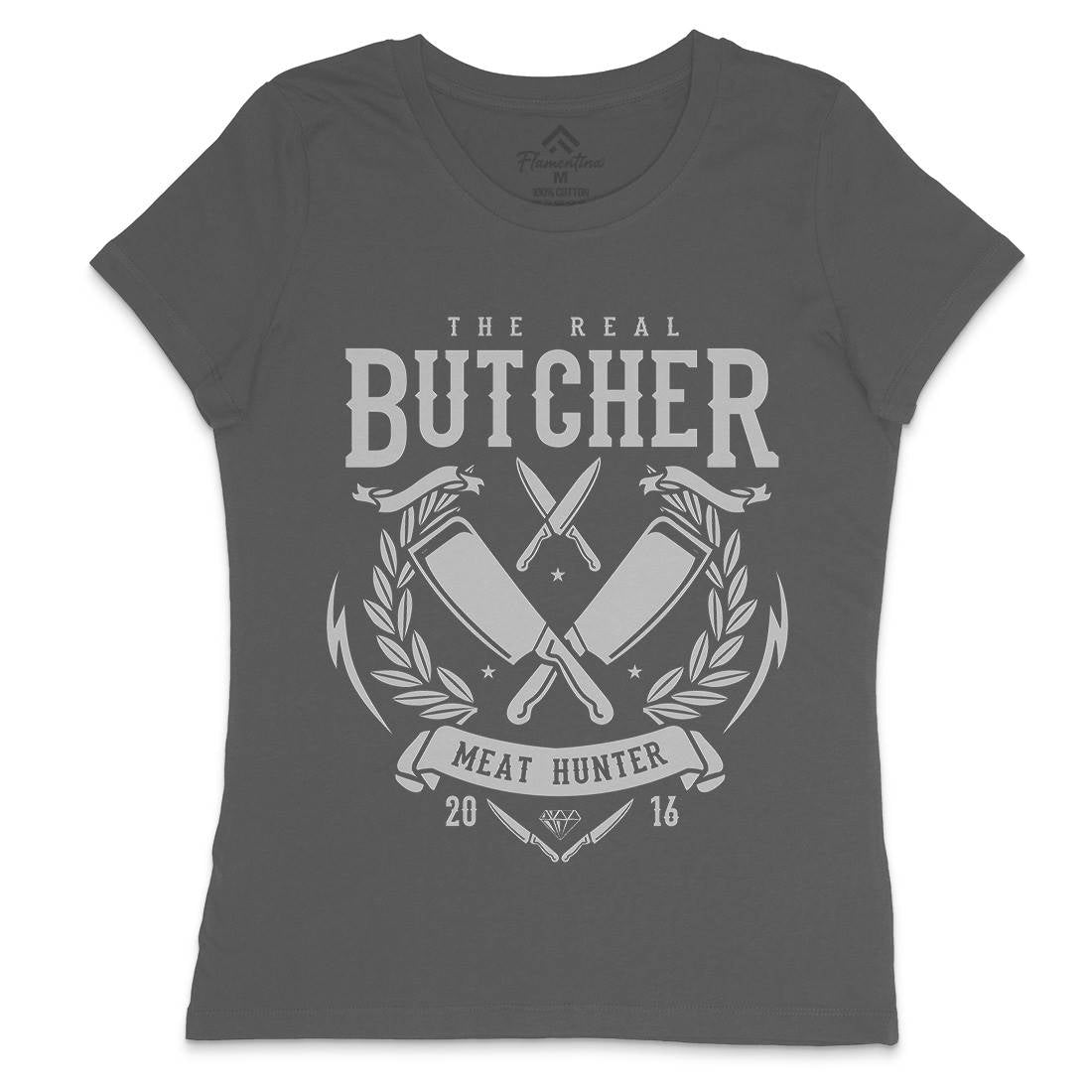 Real Butcher Womens Crew Neck T-Shirt Work A176