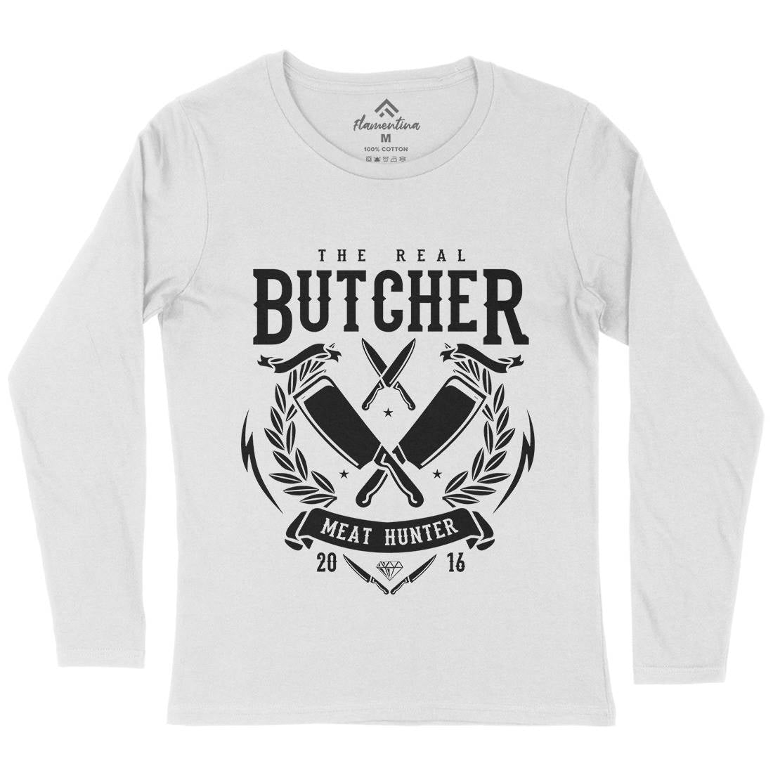 Real Butcher Womens Long Sleeve T-Shirt Work A176