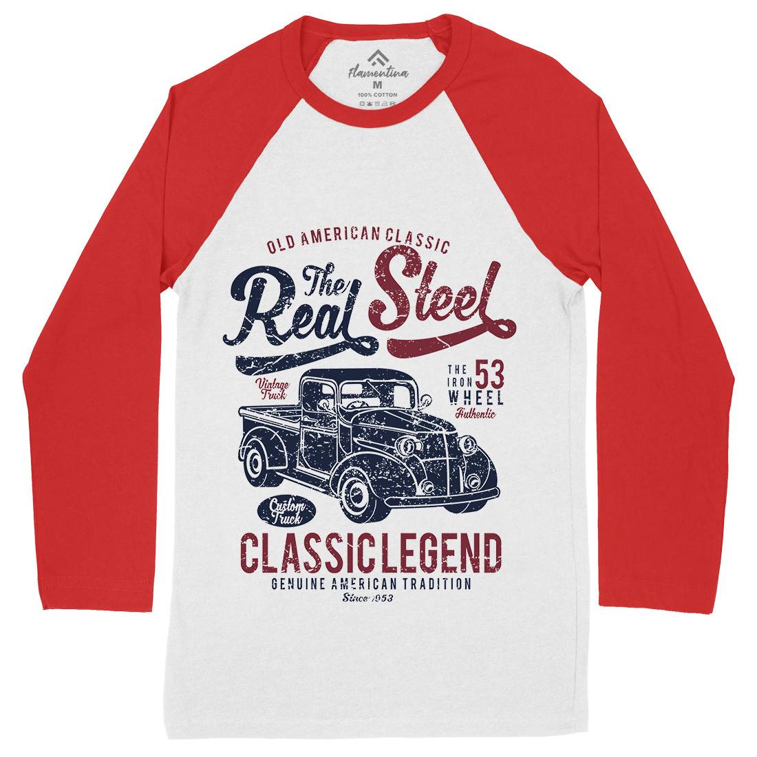 Real Steel Mens Long Sleeve Baseball T-Shirt Cars A177