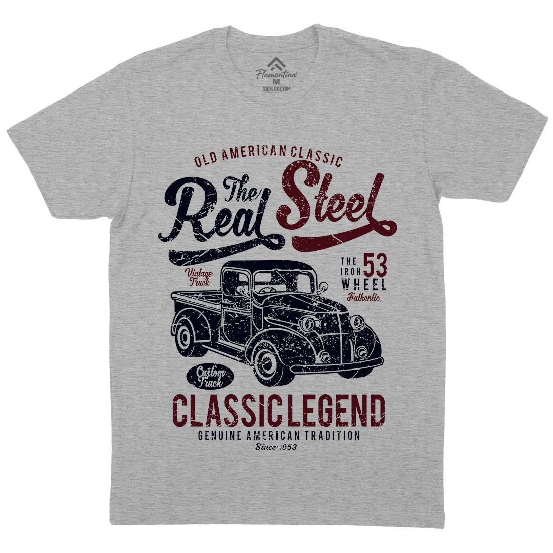 Real Steel Mens Crew Neck T-Shirt Cars A177