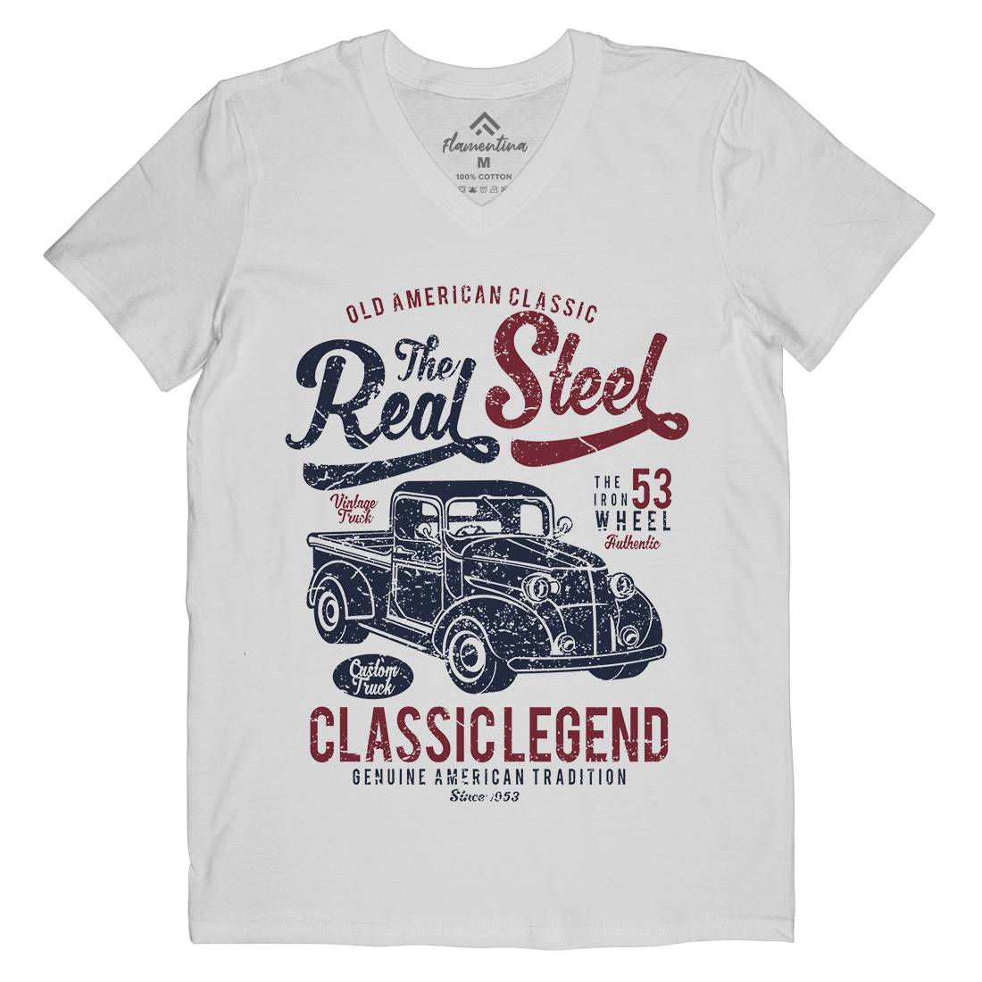 Real Steel Mens V-Neck T-Shirt Cars A177