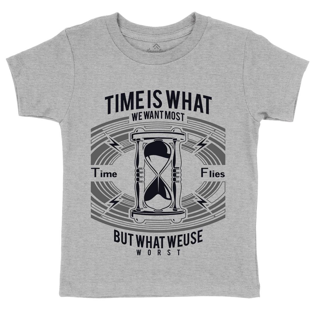 Time Kids Organic Crew Neck T-Shirt Quotes A178