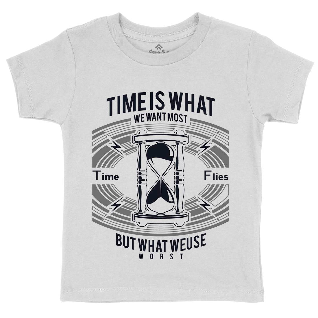 Time Kids Organic Crew Neck T-Shirt Quotes A178