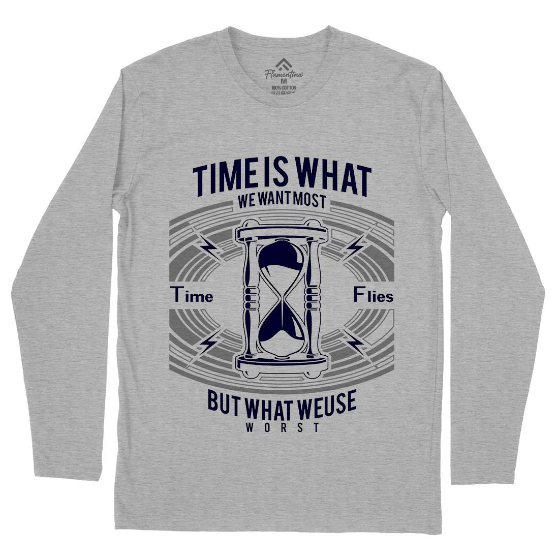 Time Mens Long Sleeve T-Shirt Quotes A178