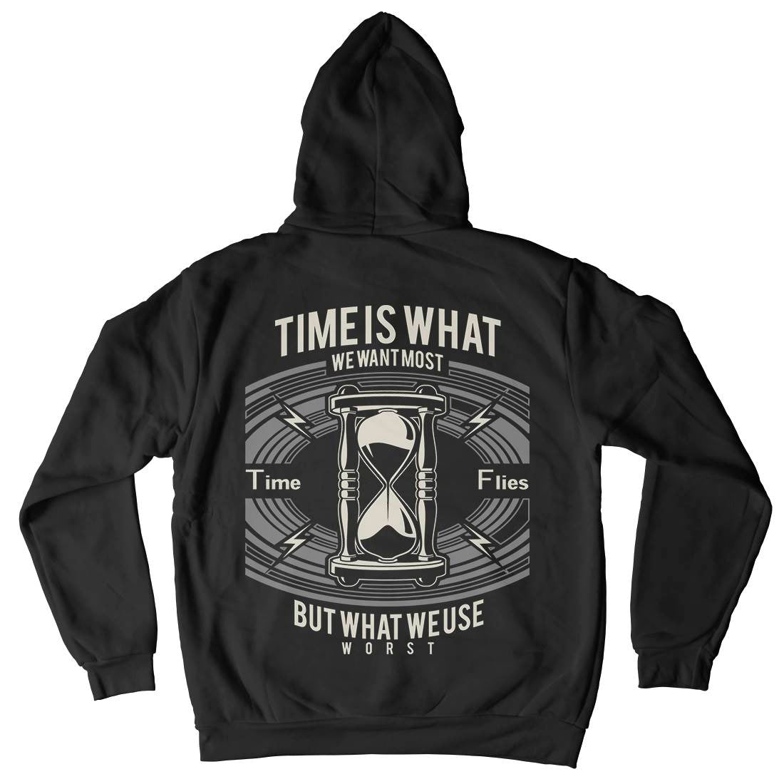 Time Mens Hoodie With Pocket Quotes A178