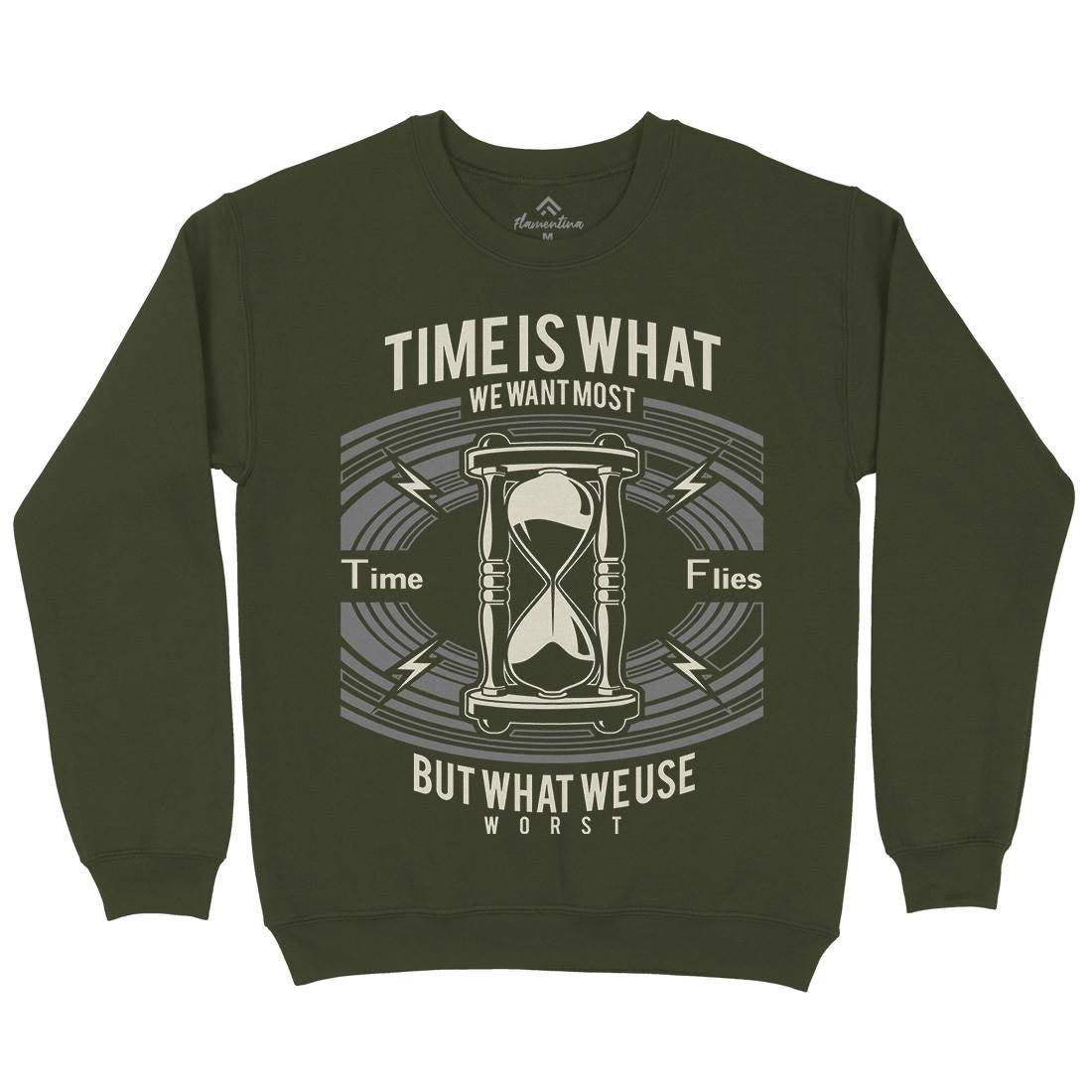 Time Mens Crew Neck Sweatshirt Quotes A178
