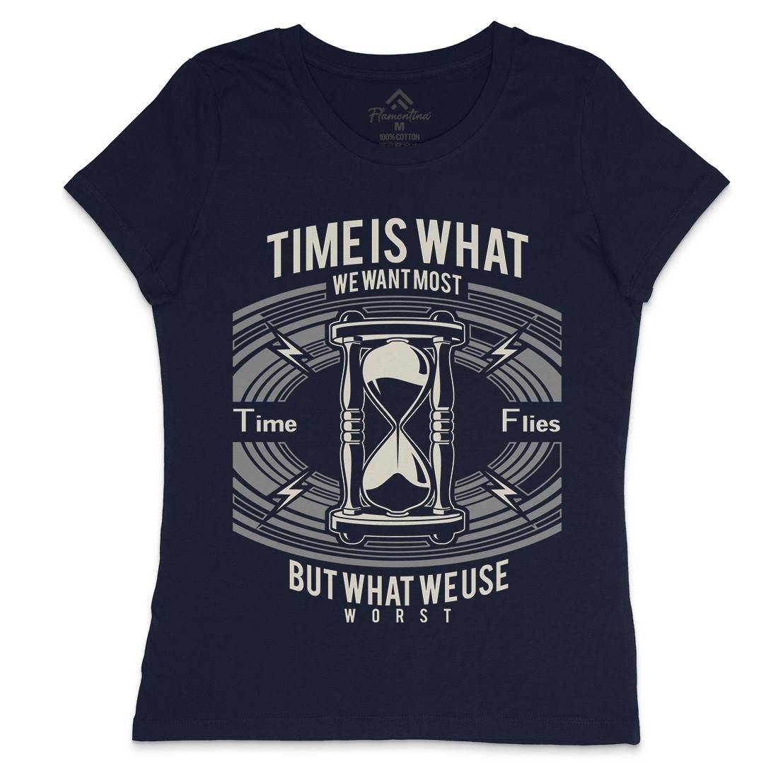 Time Womens Crew Neck T-Shirt Quotes A178