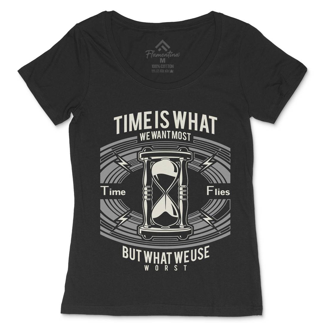 Time Womens Scoop Neck T-Shirt Quotes A178