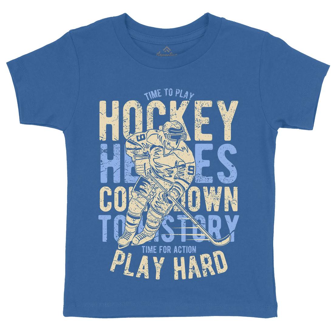 Time To Play Hockey Kids Crew Neck T-Shirt Sport A179