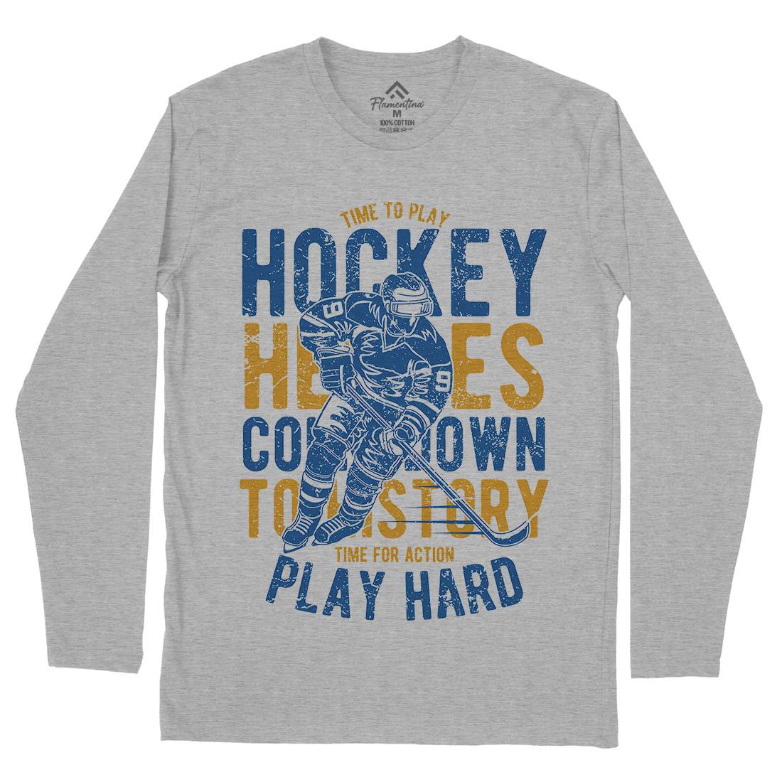 Time To Play Hockey Mens Long Sleeve T-Shirt Sport A179