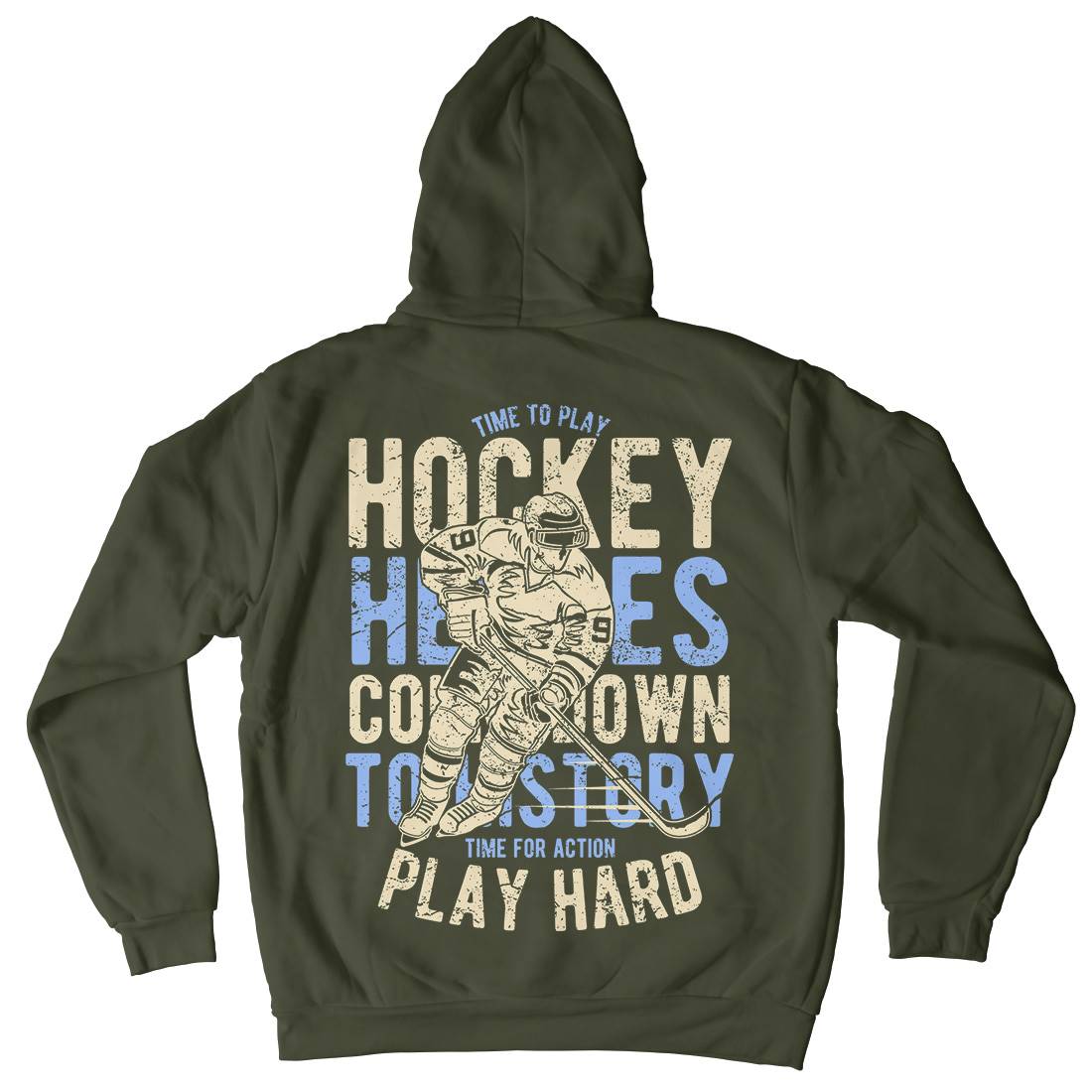 Time To Play Hockey Kids Crew Neck Hoodie Sport A179