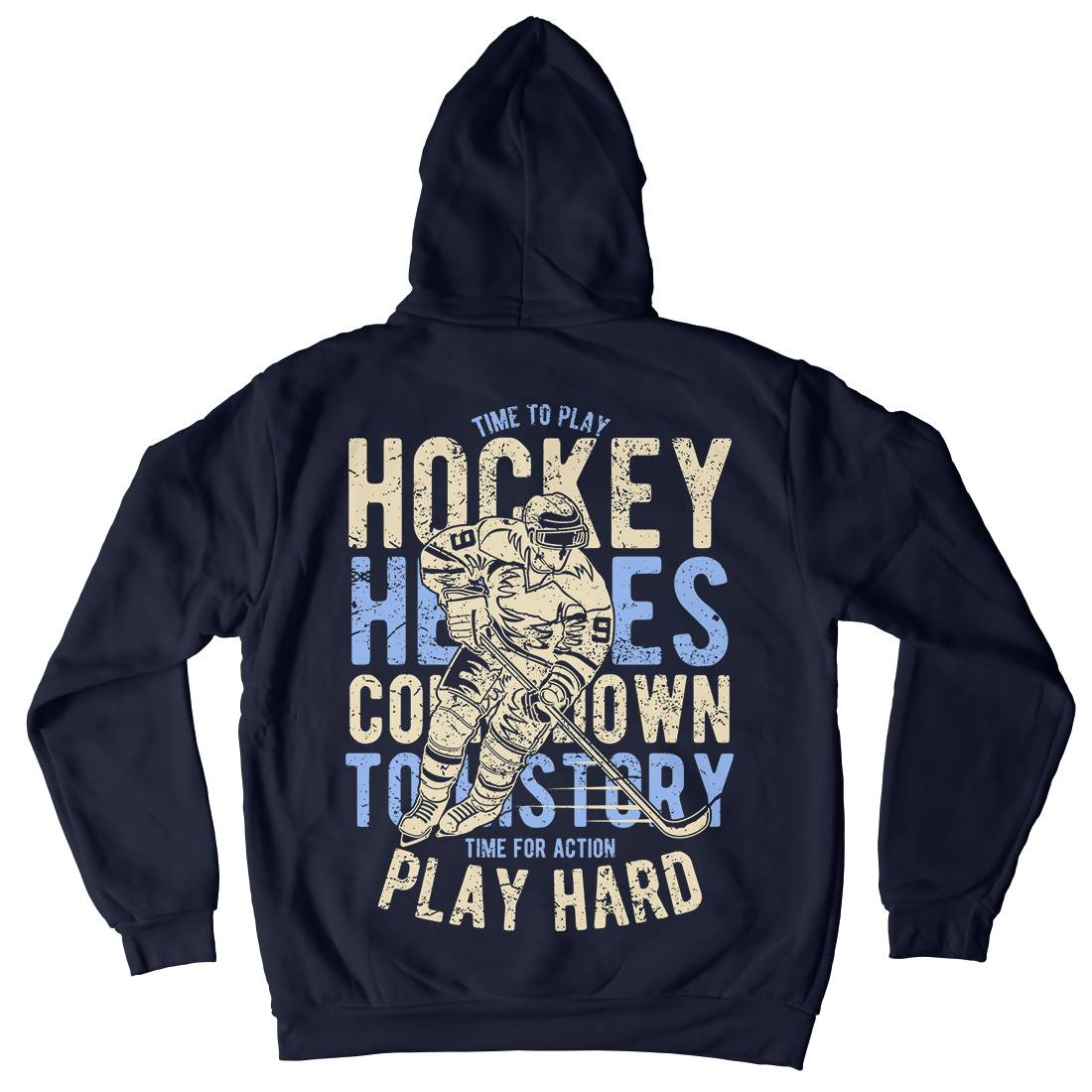 Time To Play Hockey Mens Hoodie With Pocket Sport A179