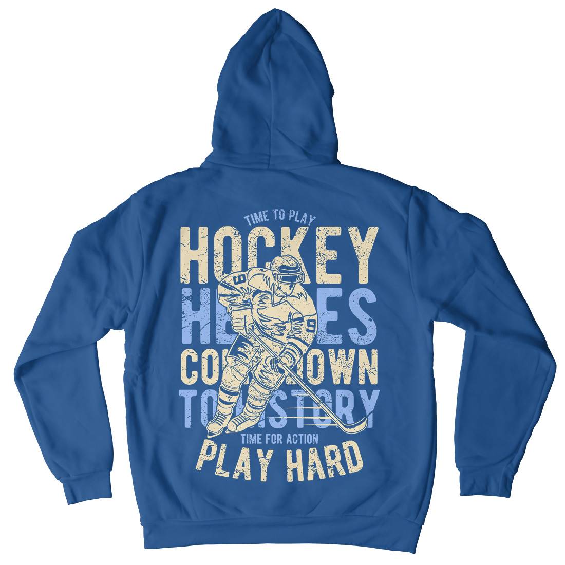 Time To Play Hockey Mens Hoodie With Pocket Sport A179