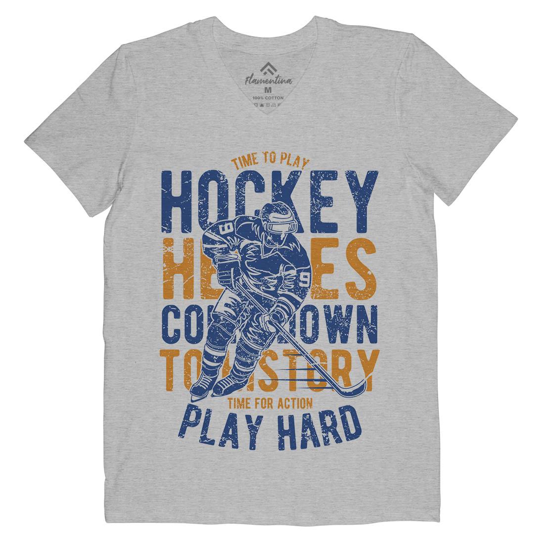 Time To Play Hockey Mens V-Neck T-Shirt Sport A179
