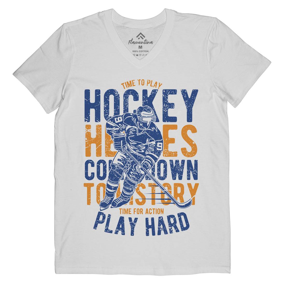 Time To Play Hockey Mens V-Neck T-Shirt Sport A179