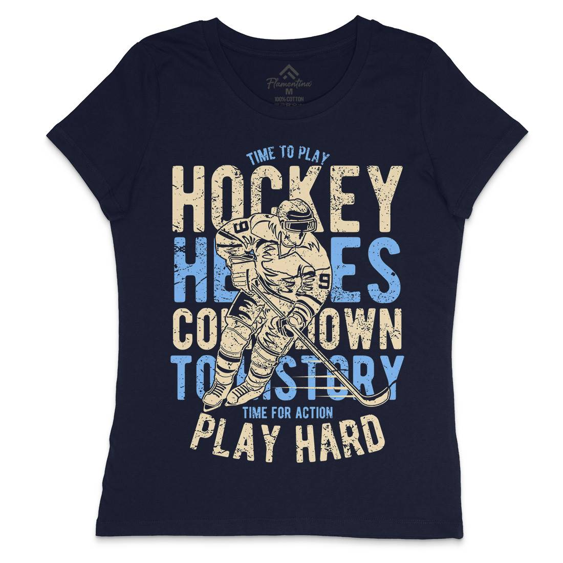 Time To Play Hockey Womens Crew Neck T-Shirt Sport A179