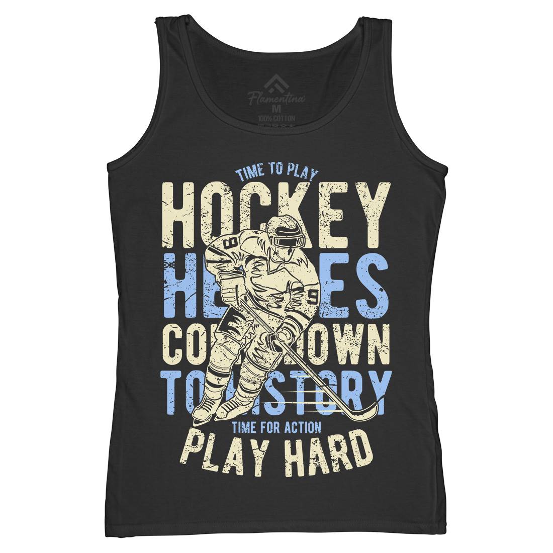 Time To Play Hockey Womens Organic Tank Top Vest Sport A179