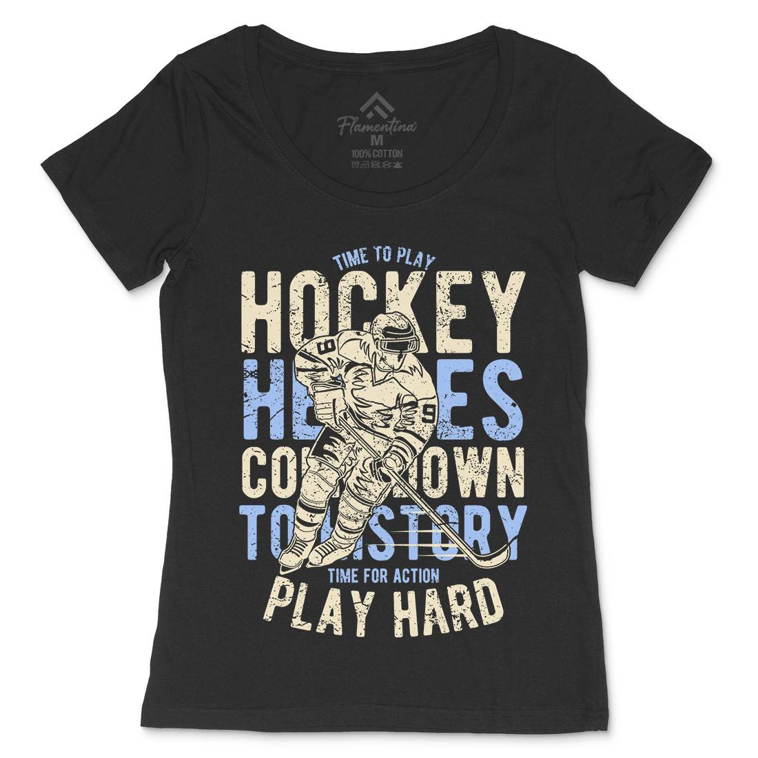 Time To Play Hockey Womens Scoop Neck T-Shirt Sport A179