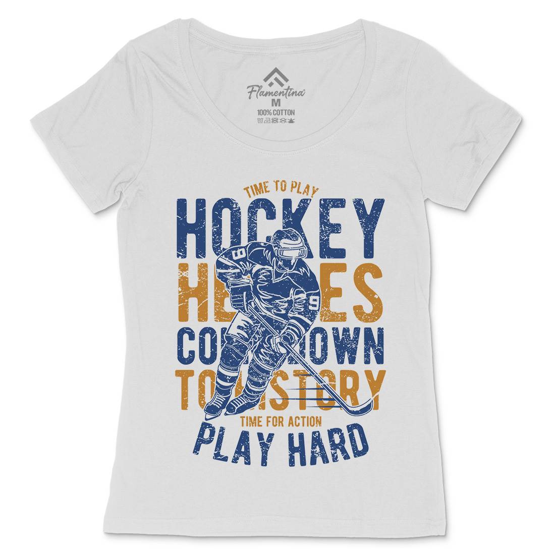 Time To Play Hockey Womens Scoop Neck T-Shirt Sport A179