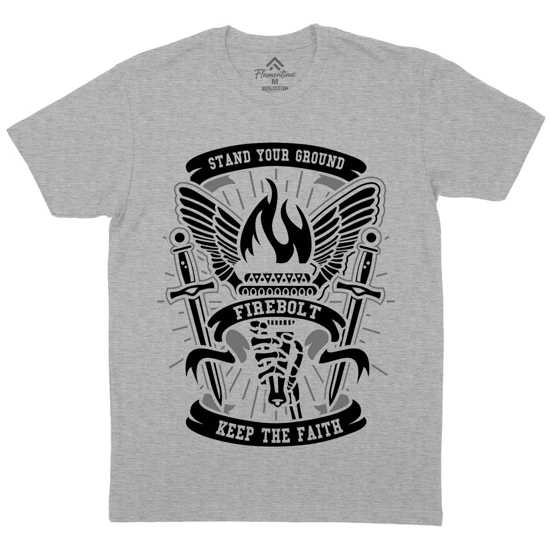 Torch Mens Organic Crew Neck T-Shirt Retro A180