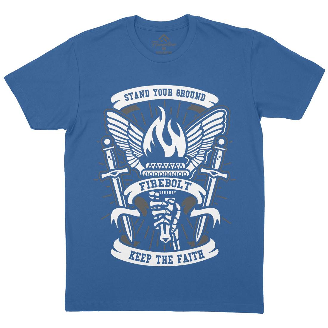 Torch Mens Organic Crew Neck T-Shirt Retro A180