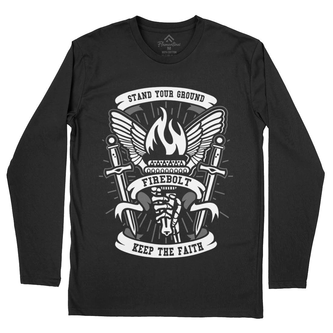 Torch Mens Long Sleeve T-Shirt Retro A180