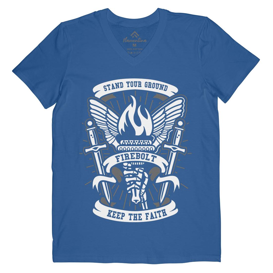 Torch Mens V-Neck T-Shirt Retro A180