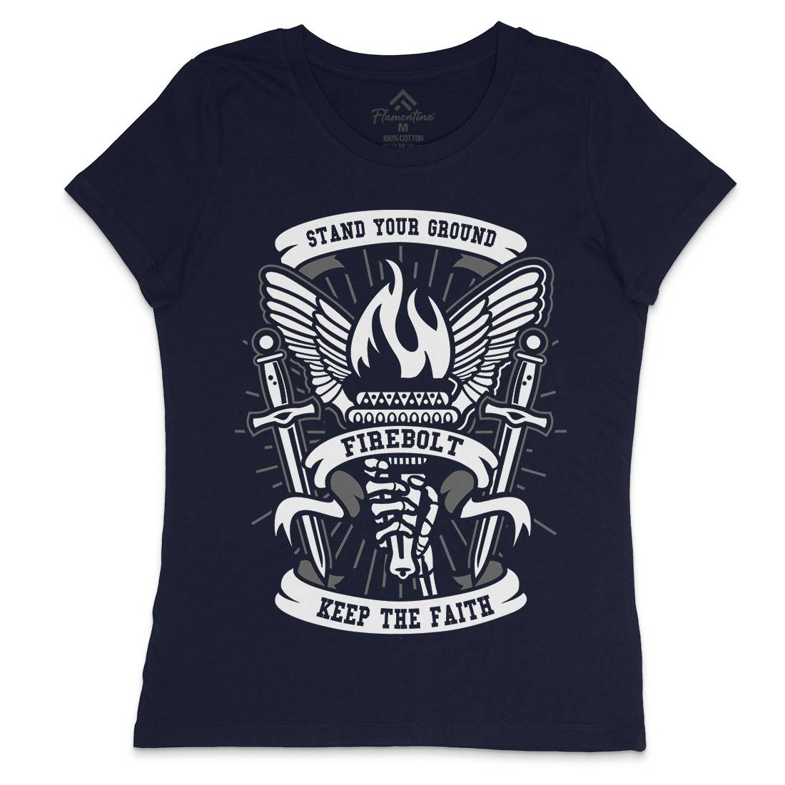 Torch Womens Crew Neck T-Shirt Retro A180