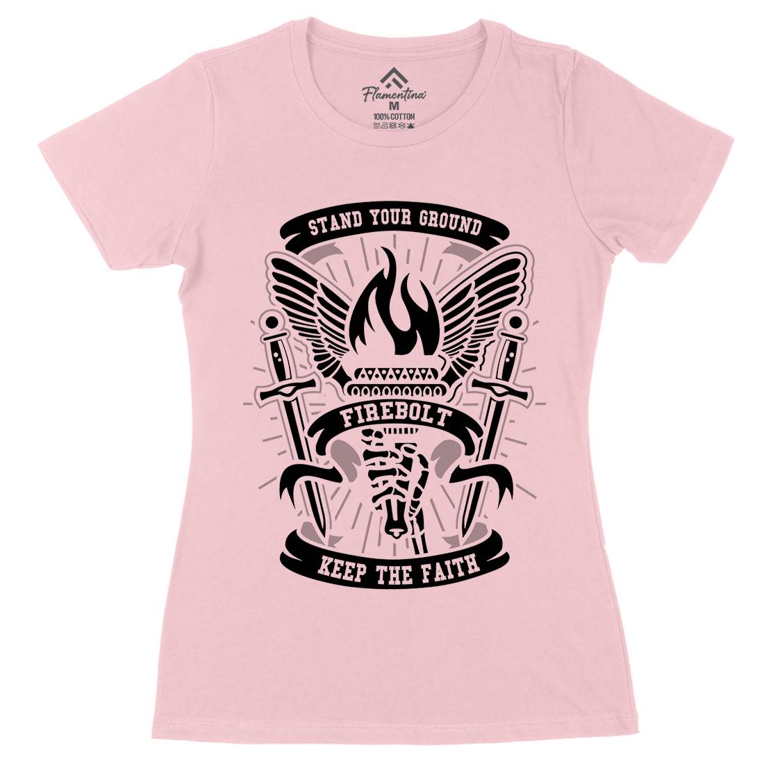Torch Womens Organic Crew Neck T-Shirt Retro A180