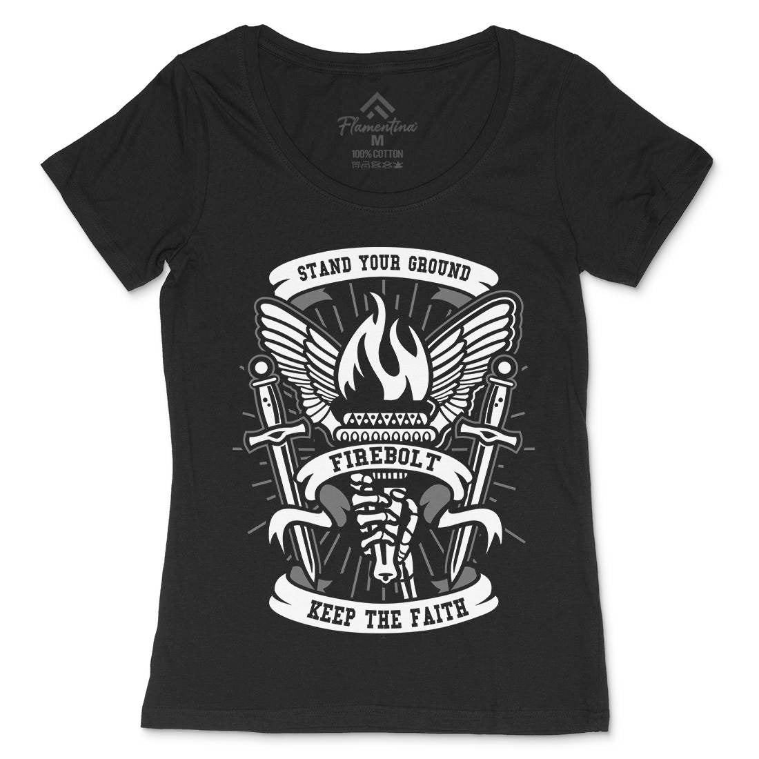 Torch Womens Scoop Neck T-Shirt Retro A180