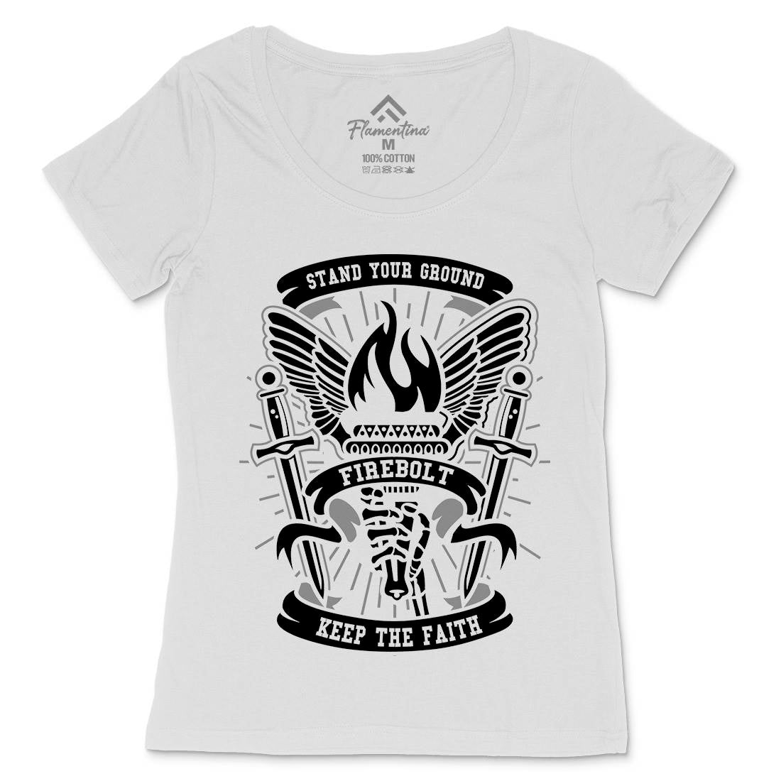 Torch Womens Scoop Neck T-Shirt Retro A180