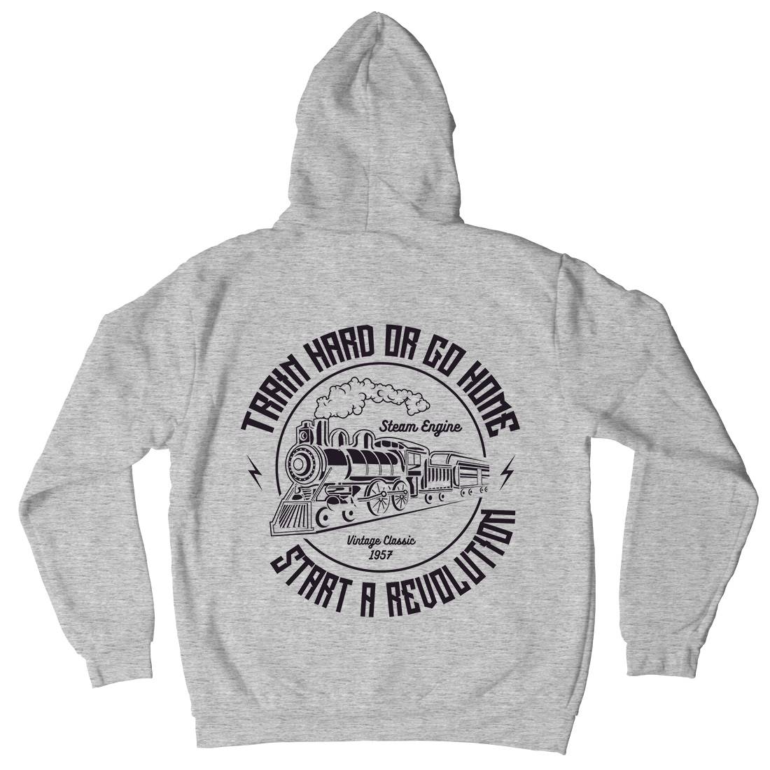 Train Hard Mens Hoodie With Pocket Vehicles A182