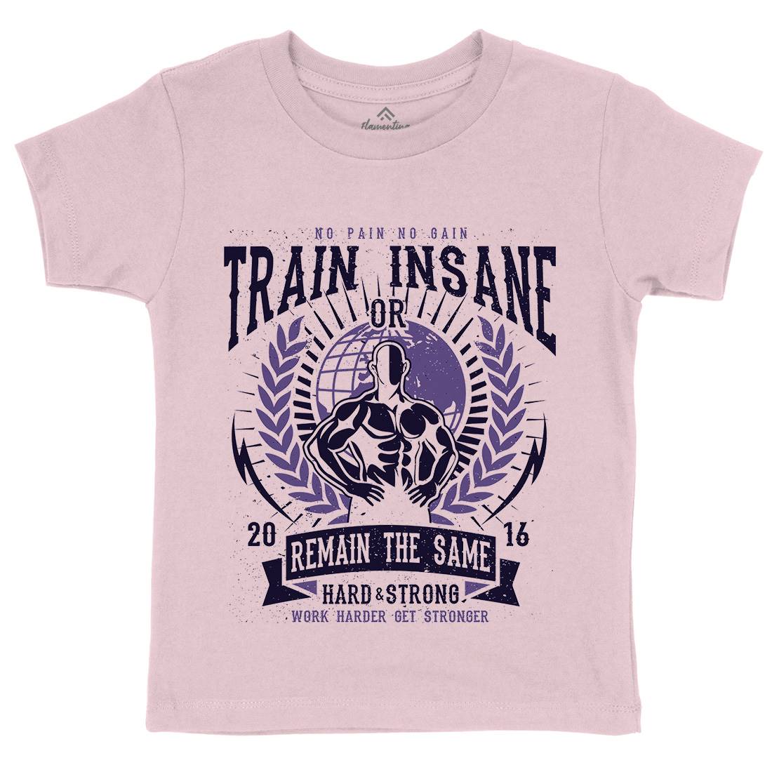 Train Insane Kids Organic Crew Neck T-Shirt Gym A183