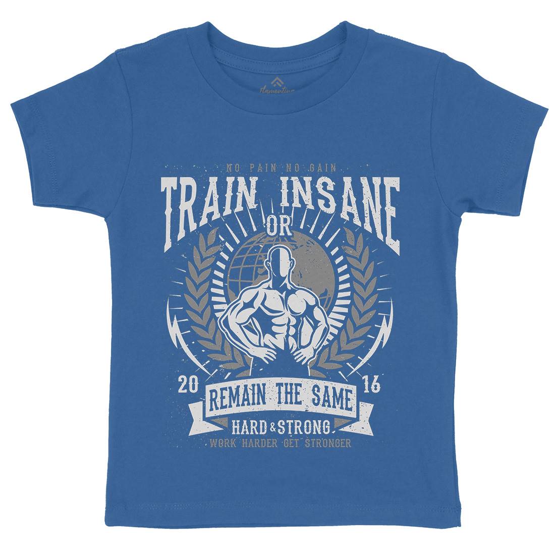 Train Insane Kids Organic Crew Neck T-Shirt Gym A183