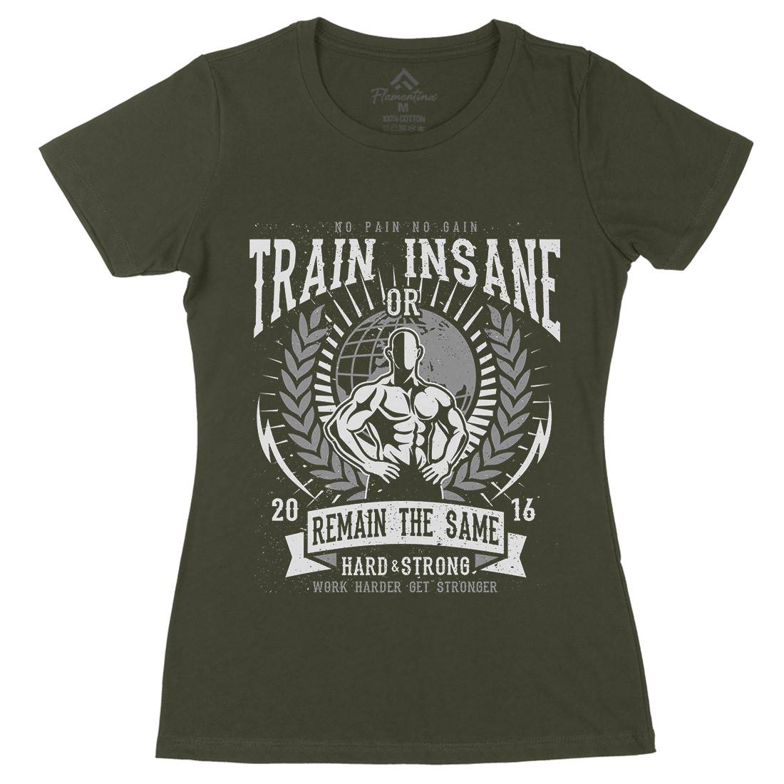 Train Insane Womens Organic Crew Neck T-Shirt Gym A183