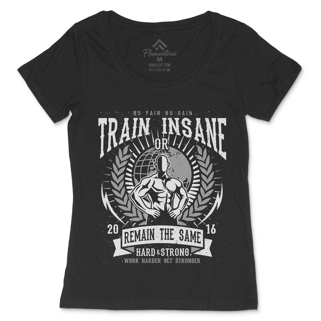 Train Insane Womens Scoop Neck T-Shirt Gym A183