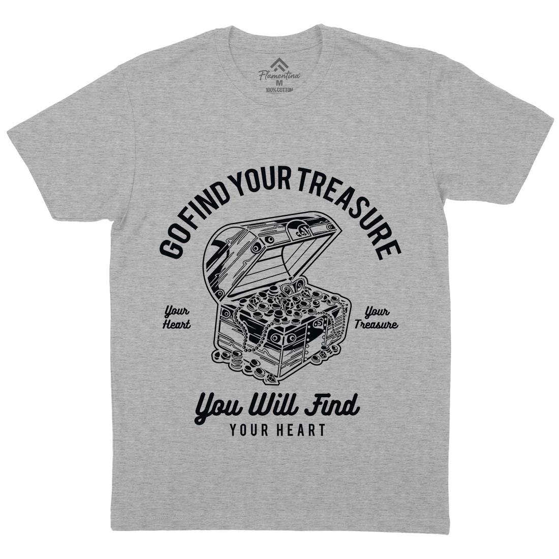 Treasure Mens Organic Crew Neck T-Shirt Quotes A184
