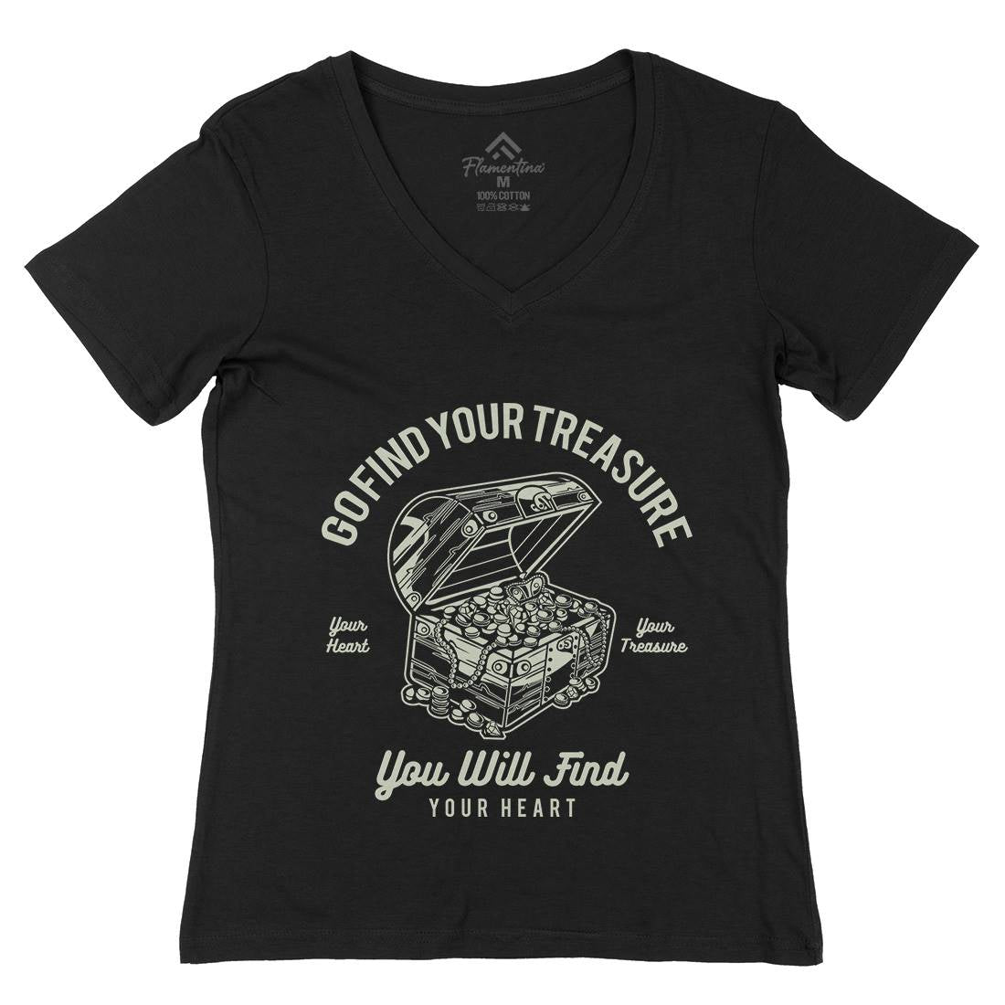 Treasure Womens Organic V-Neck T-Shirt Quotes A184