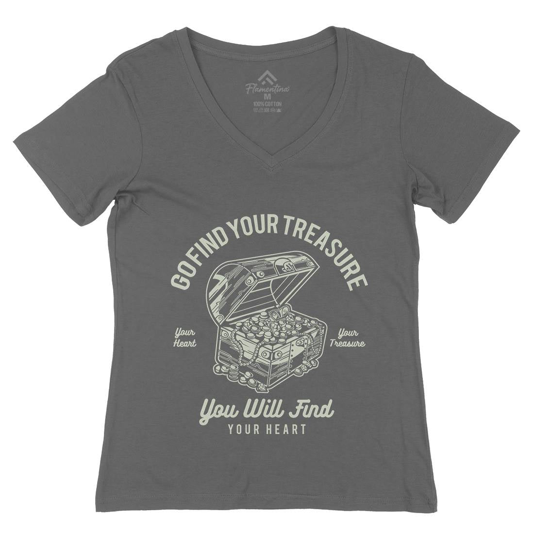 Treasure Womens Organic V-Neck T-Shirt Quotes A184