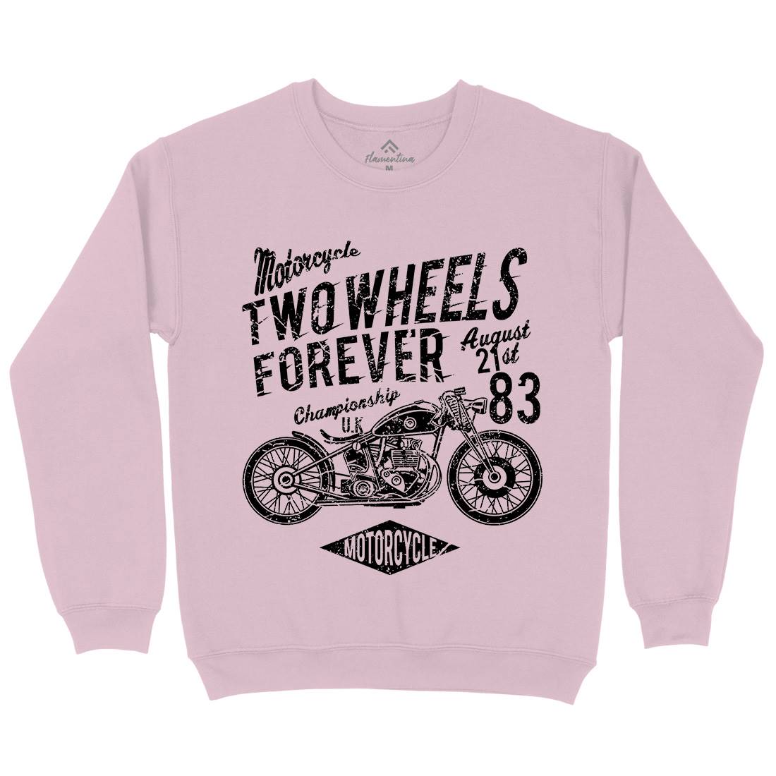 Two Wheels Forever Kids Crew Neck Sweatshirt Motorcycles A186