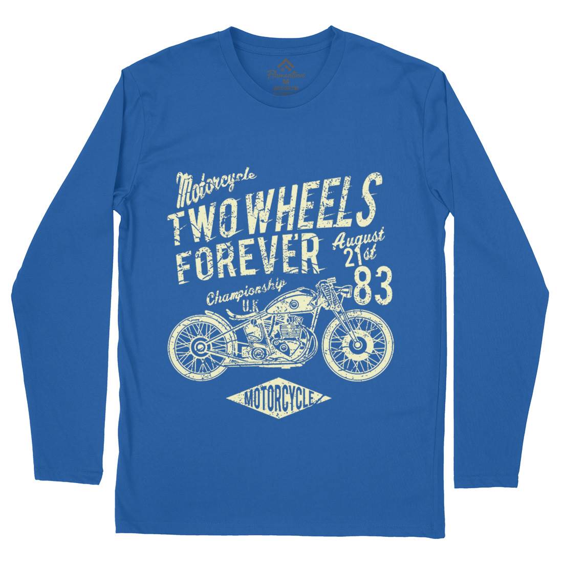 Two Wheels Forever Mens Long Sleeve T-Shirt Motorcycles A186