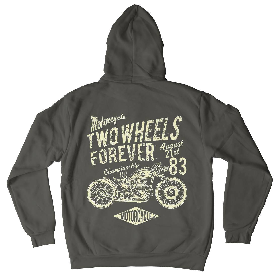 Two Wheels Forever Mens Hoodie With Pocket Motorcycles A186