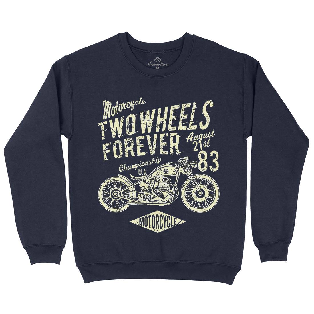 Two Wheels Forever Kids Crew Neck Sweatshirt Motorcycles A186