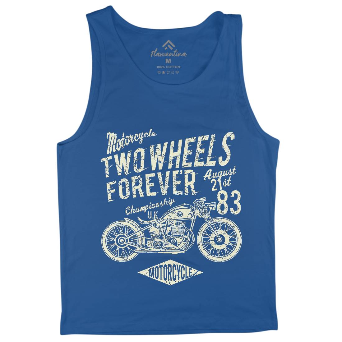 Two Wheels Forever Mens Tank Top Vest Motorcycles A186