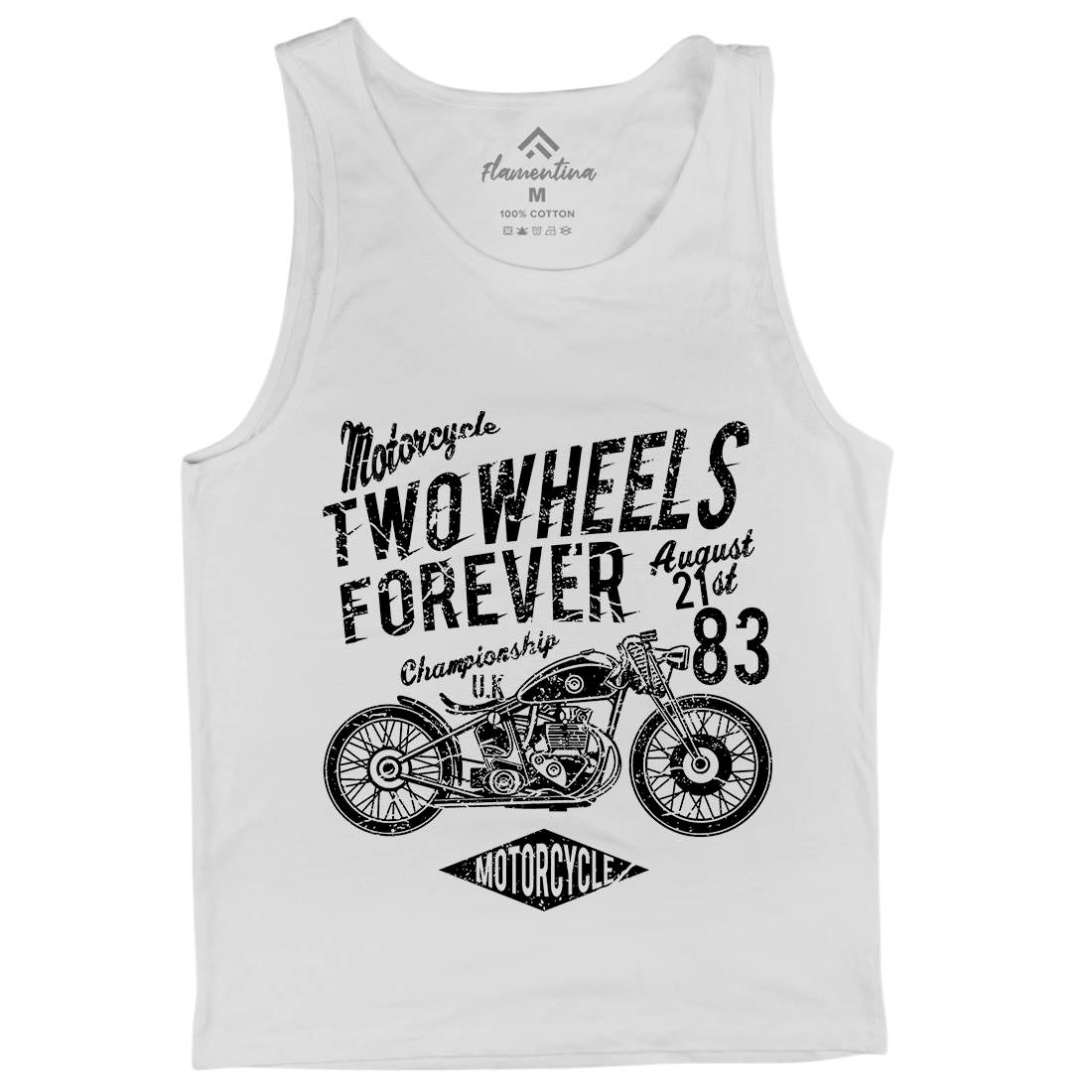 Two Wheels Forever Mens Tank Top Vest Motorcycles A186