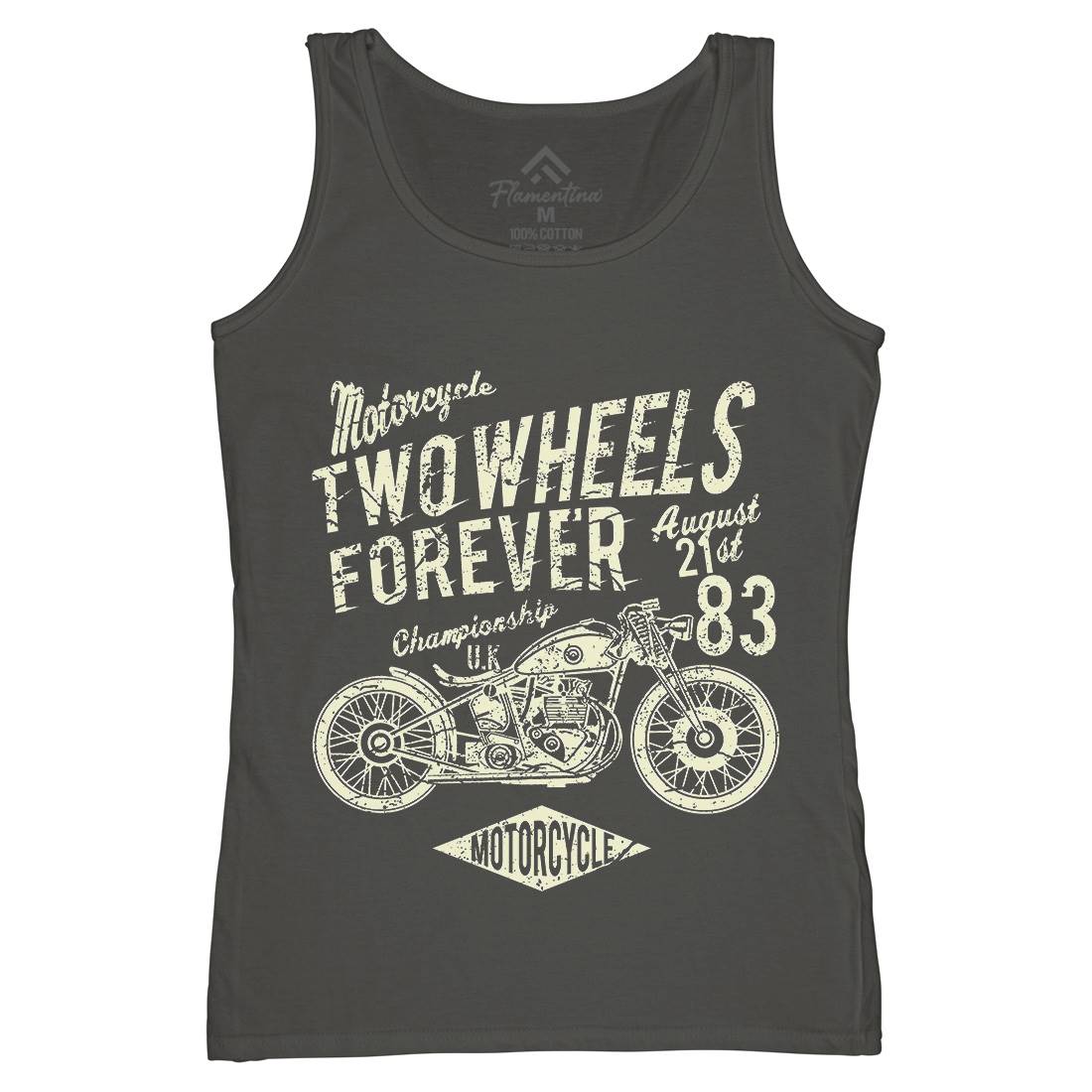 Two Wheels Forever Womens Organic Tank Top Vest Motorcycles A186