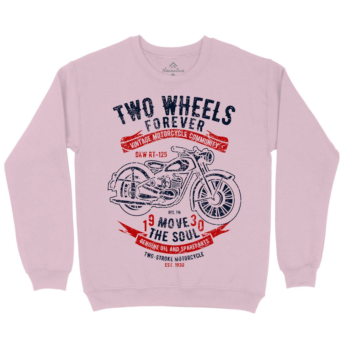 Two Wheels Forever Kids Crew Neck Sweatshirt Motorcycles A187