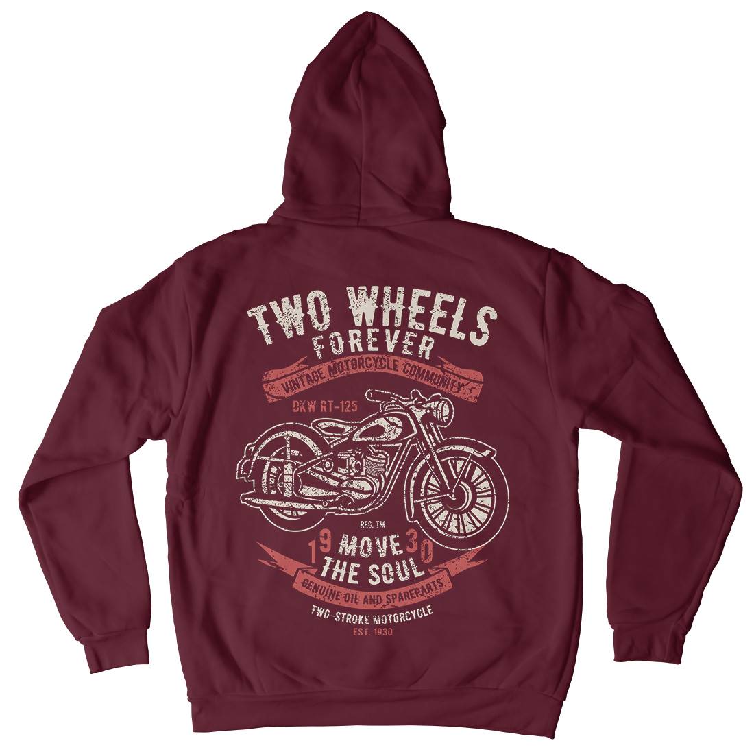Two Wheels Forever Kids Crew Neck Hoodie Motorcycles A187