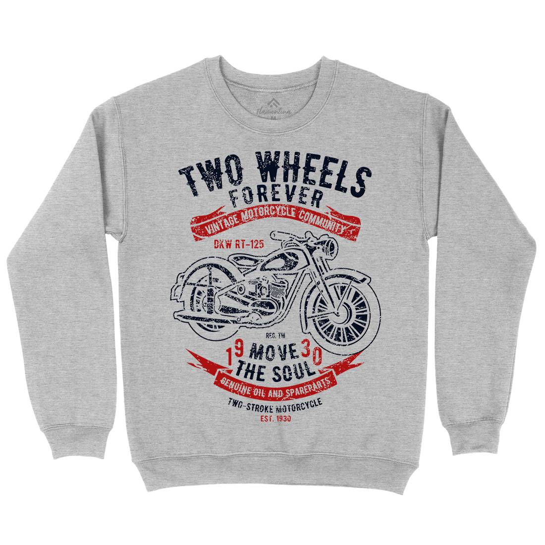Two Wheels Forever Kids Crew Neck Sweatshirt Motorcycles A187